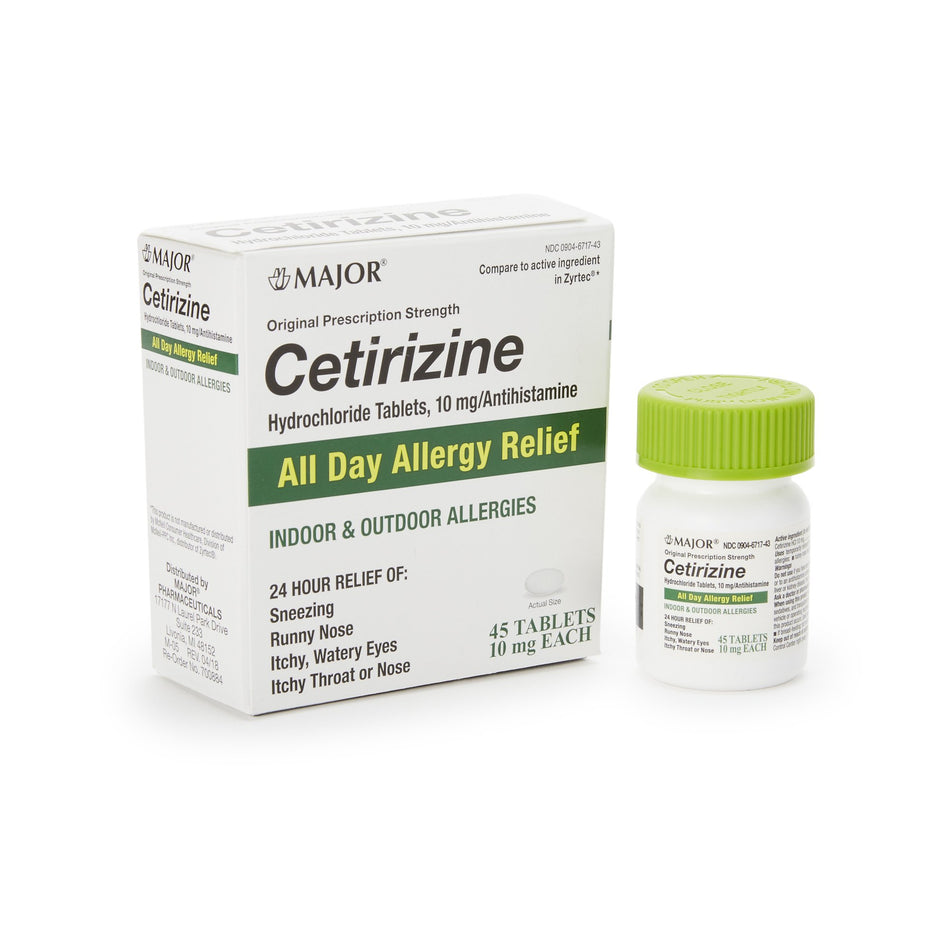 Major Cetirizine Antihistamine-Major Cetirizine HCl 10 mg Tablet 45 Tablets