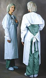 Busse Over-the-Head Protective Procedure Gown-Protective Procedure Gown One Size Fits Most Blue NonSterile AAMI Level 3 Disposable