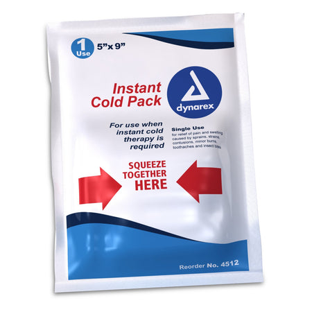 dynarex� Instant Cold Pack, 5 x 9 Inch-Instant Cold Pack Dynarex� General Purpose One Size Fits Most 5 X 9 Inch Plastic / Calcium Ammonium Nitrate / Water Disposable