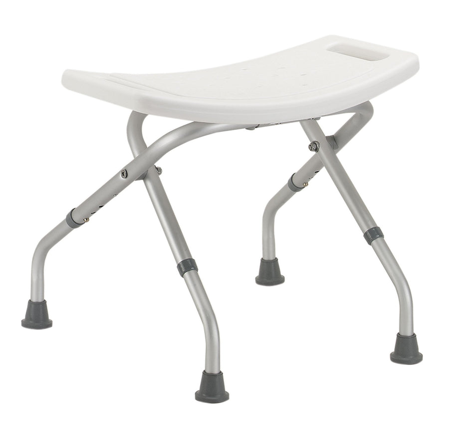 drive� Folding Shower Chair-Bath Bench drive� Without Arms Aluminum Frame Without Backrest 19-3/4 Inch Seat Width 300 lbs. Weight Capacity