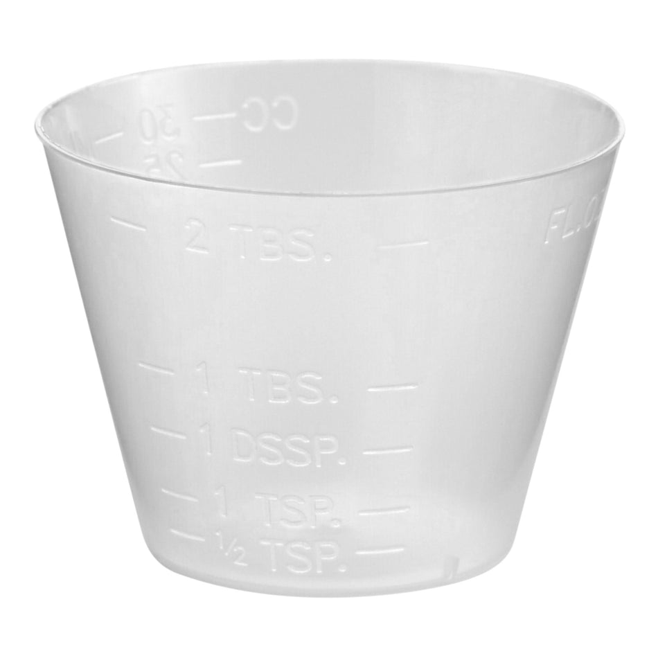 McKesson Graduated Medicine Cup, 1-ounce capacity-Medicine Cup McKesson 1 oz. Translucent Plastic Disposable NonSterile