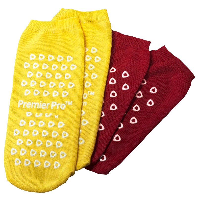 Risk Management Slipper Socks PremierPro™ Unisex Adult Bariatric Double Tread Single Patient Use Yellow