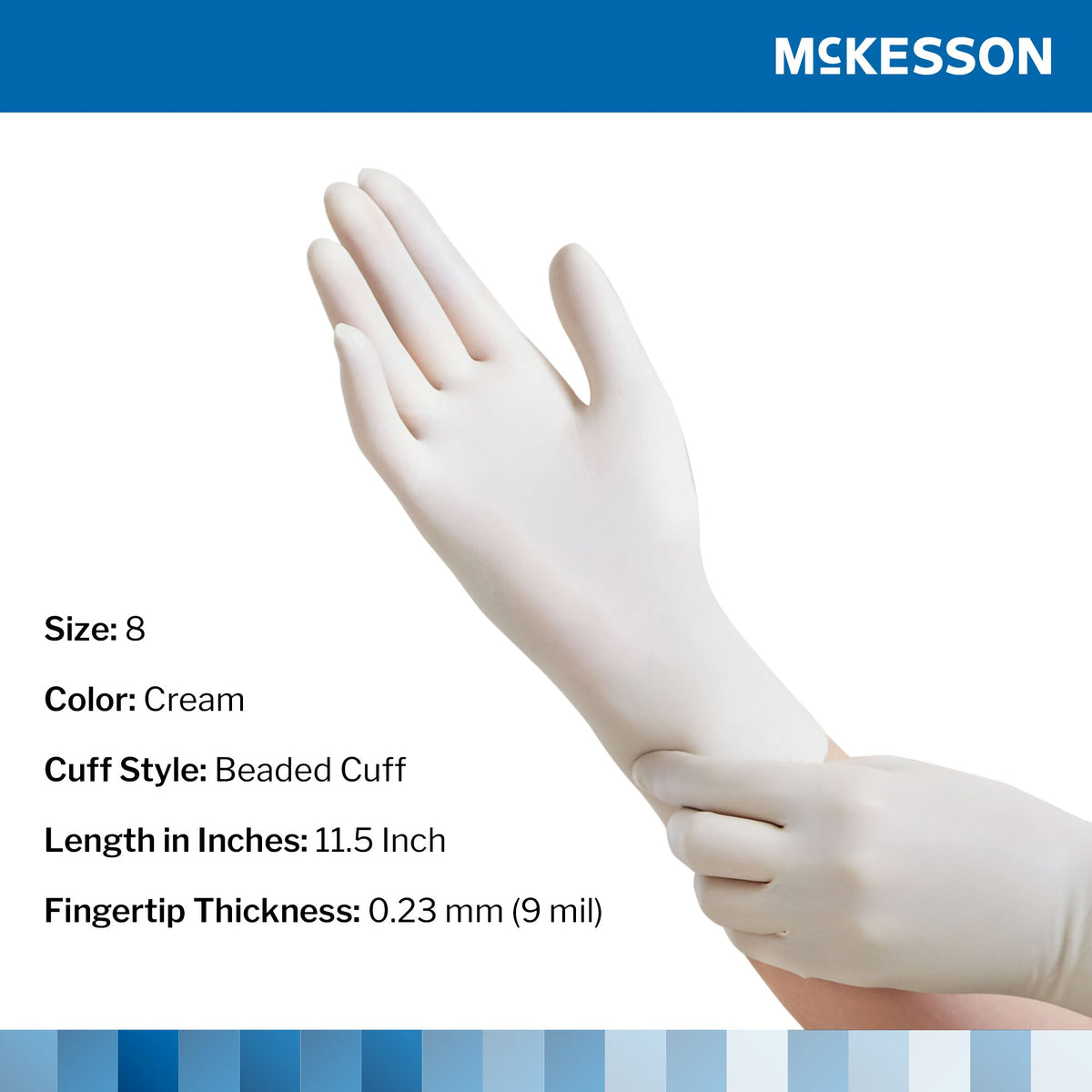 McKesson Perry Performance Plus Surgical Glove, Size 8, Cream-Surgical Glove McKesson Perry Performance Plus Size 8 Sterile Latex Standard Cuff Length Smooth Cream Not Chemo Approved