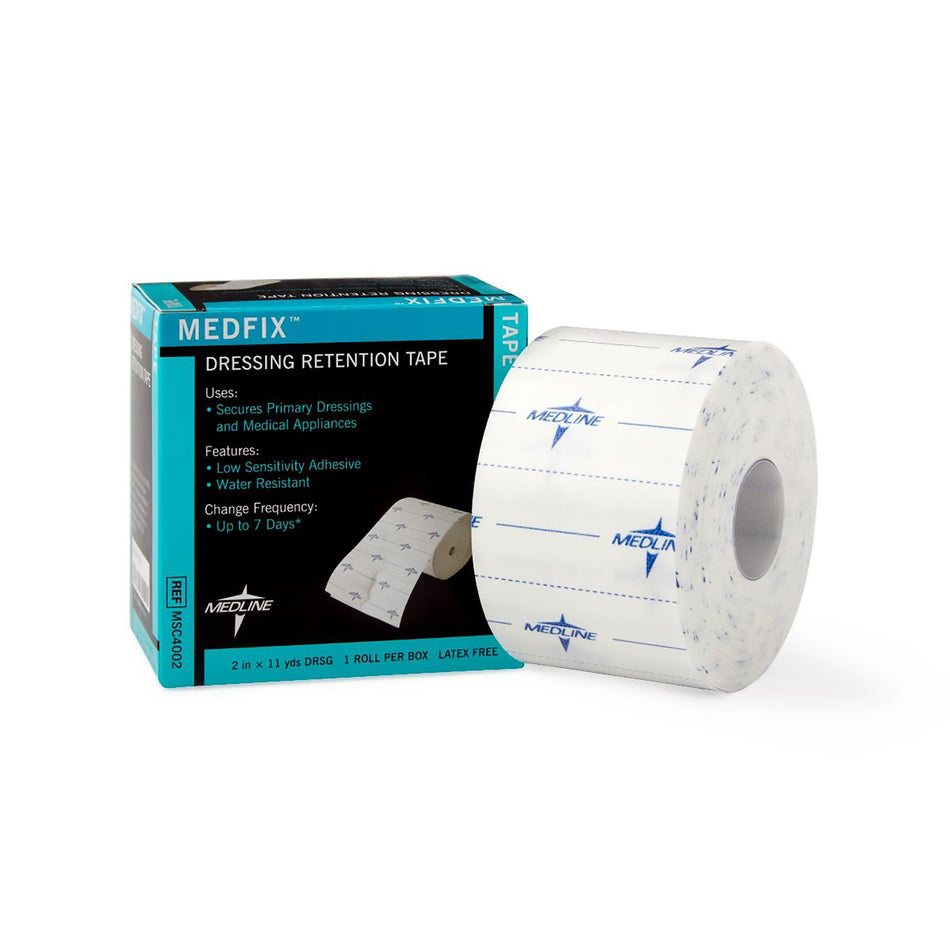 MedFix� Nonwoven Dressing Retention Tape, 2 Inch x 11 Yard, White-Water Resistant Dressing Retention Tape with Liner MedFix� White 2 Inch X 11 Yard Nonwoven NonSterile