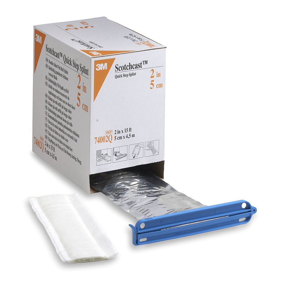 3M Scotchcast Quick Step Double Sided Felt Splint Roll, 2 Inch x 15 Foot-Padded Splint Roll 3M Scotchcast Quick Step Double Sided Felt 2 Inch X 15 Foot Felt / Fiberglass White
