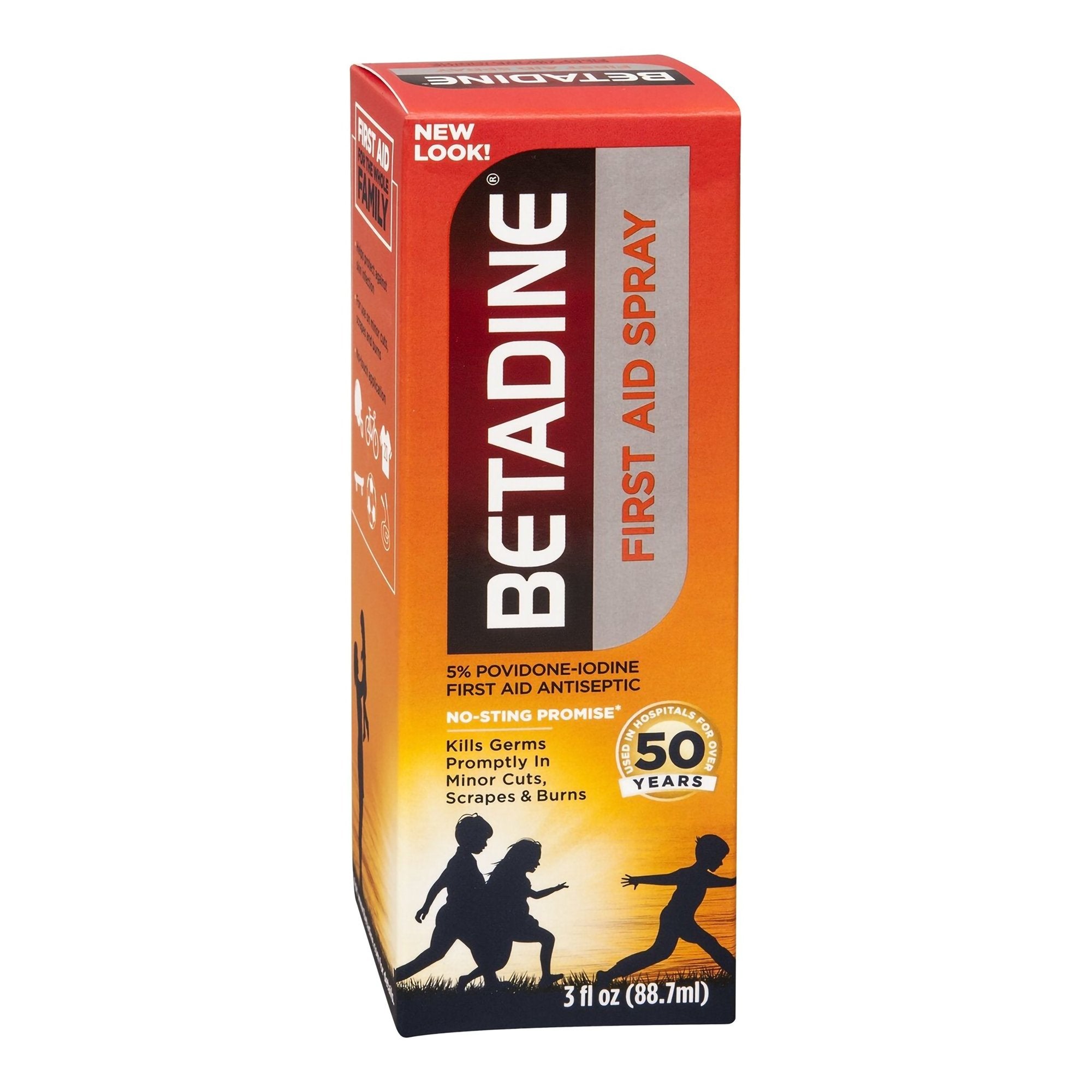 Betadine Povidone-Iodine Antiseptic, 88.7 mL spray bottle-Antiseptic Betadine Topical Liquid 3 oz. Spray Bottle