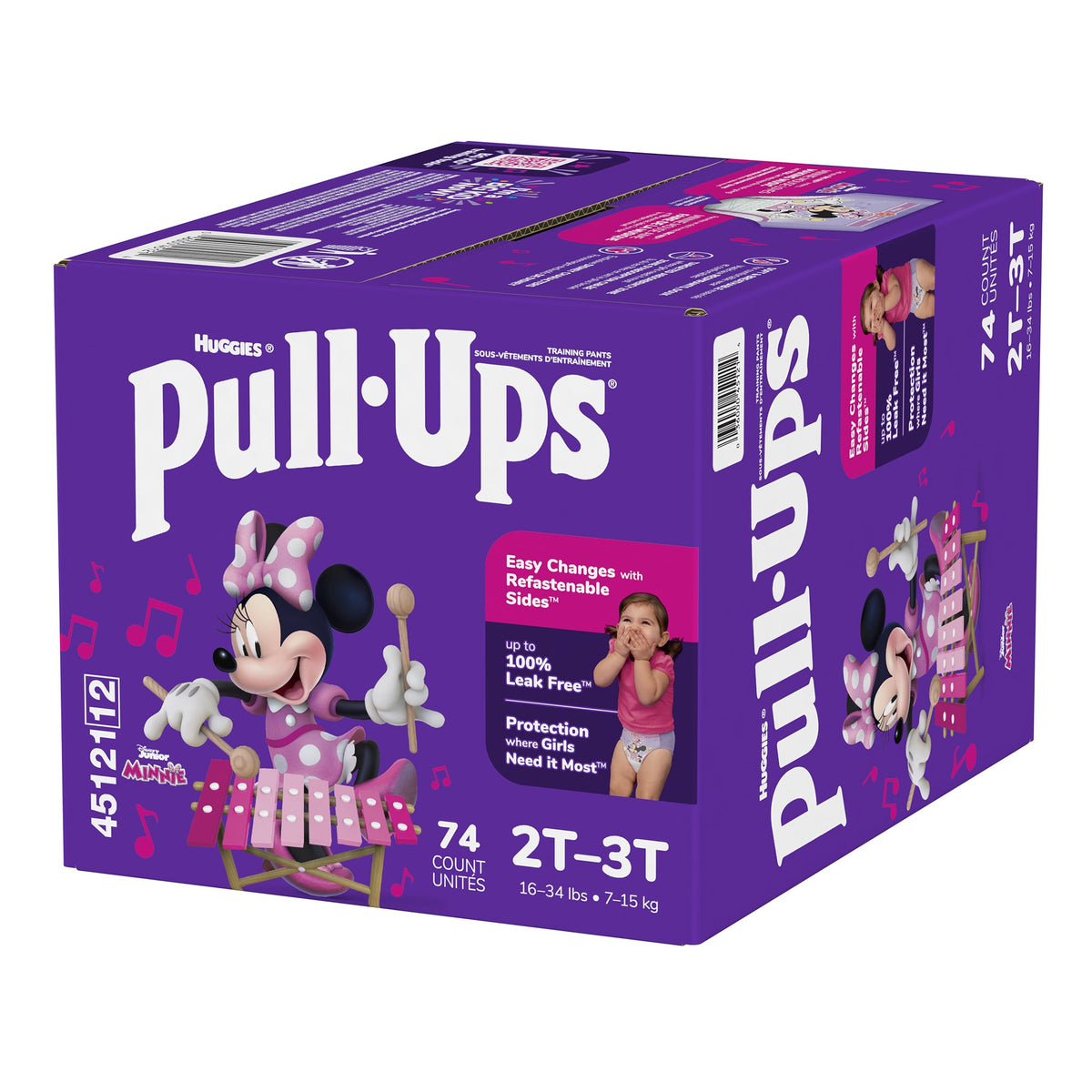 Huggies Pull-Ups Learning Designs Training Pants, 2T to 3T-Female Toddler Training Pants Pull-Ups Size 2T to 3T Disposable Moderate Absorbency