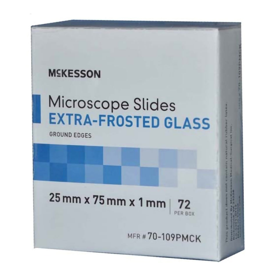 McKesson Glass Microscope Slide, 25 x 75 x 1 mm-Microscope Slide McKesson 25 X 75 X 1 mm Extra-Frosted End