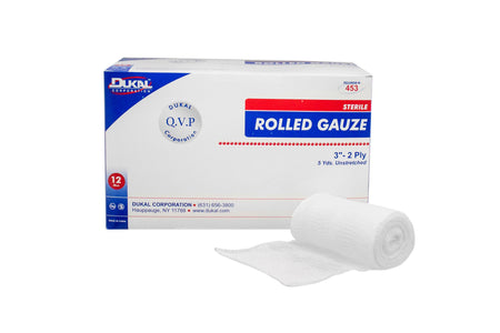 Dukal Sterile Fluff Bandage Roll, 3 Inch x 5 Yard, 2-Ply-Conforming Bandage Dukal 3 Inch X 5 Yard 2-Ply Sterile 1 per Pack