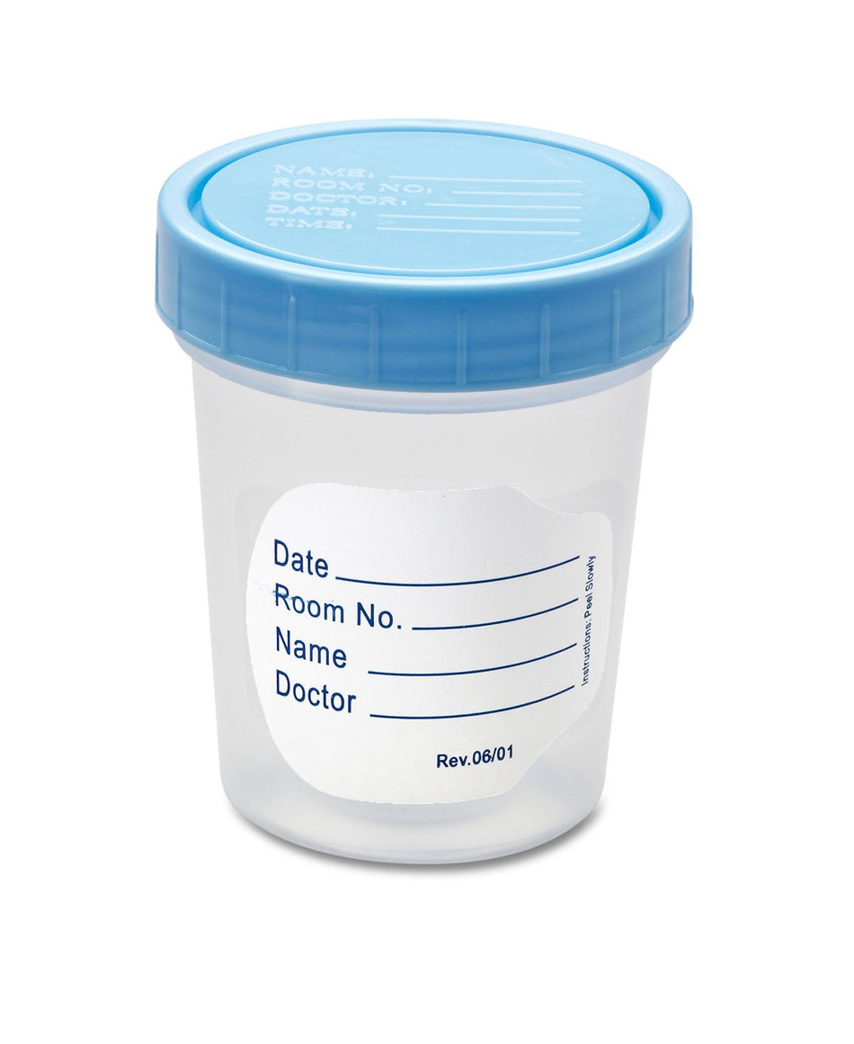 Medline Specimen Container, 120 mL-Specimen Container 120 mL (4 oz.) Screw Cap Patient Information OR Sterile
