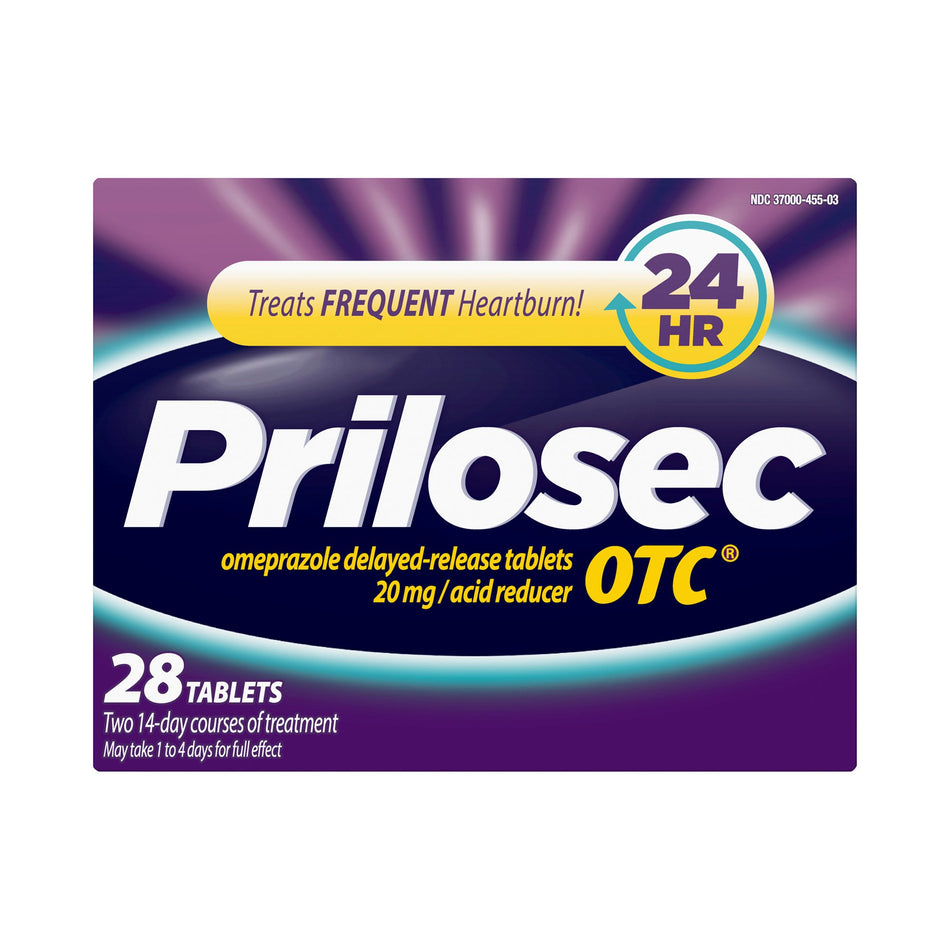 Prilosec OTC Omeprazole Antacid-Antacid Prilosec OTC 20 mg Strength Tablet 28 per Box