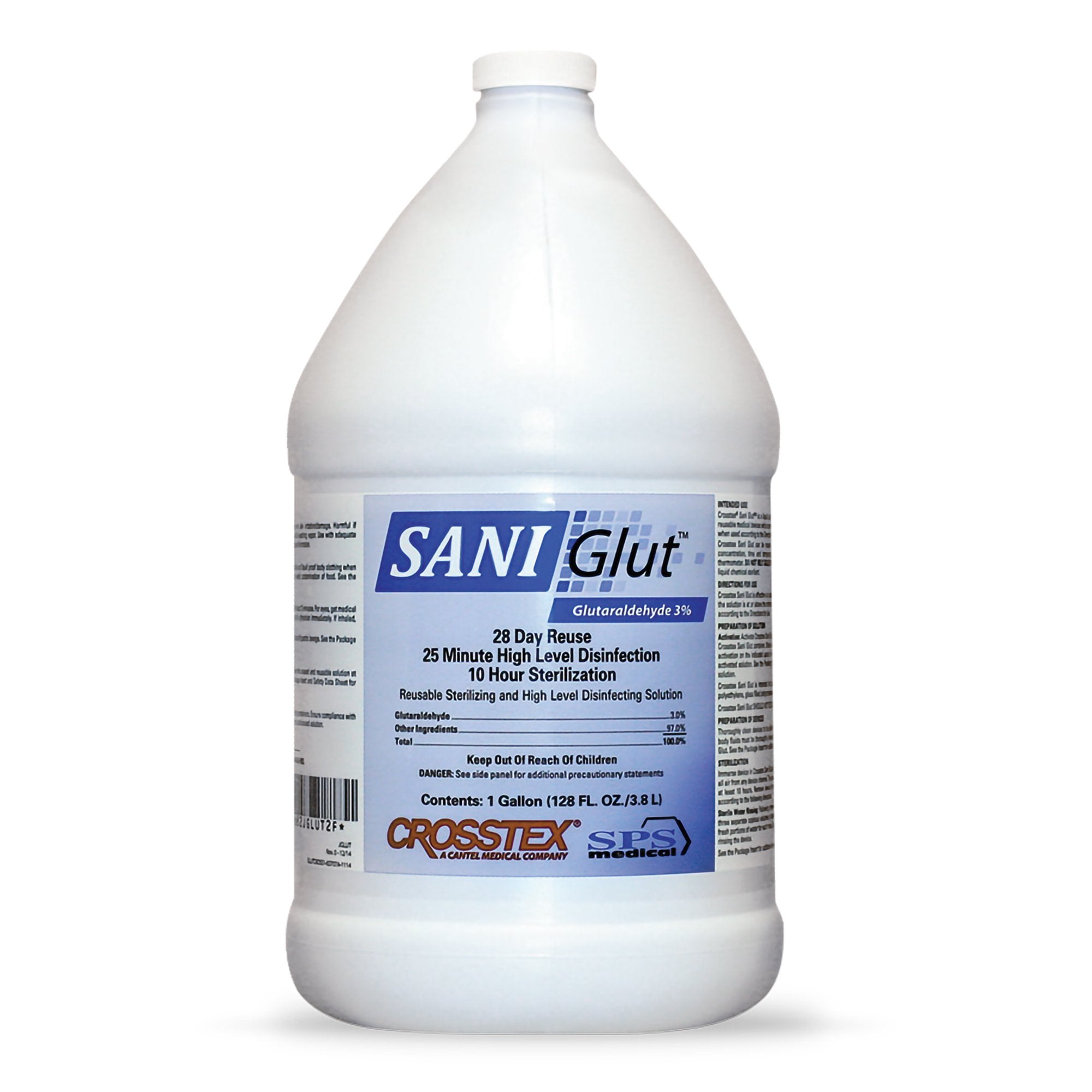 SANI Glut Glutaraldehyde High Level Disinfectant-Glutaraldehyde High-Level Disinfectant SANI Glut Activation Required Liquid 1 gal. Jug Reusable