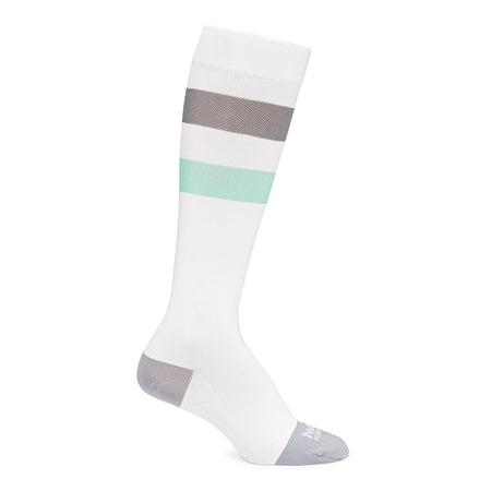 Maternity Compression Socks Motif Medical Knee High X-Large White / Gray / Green Closed Toe