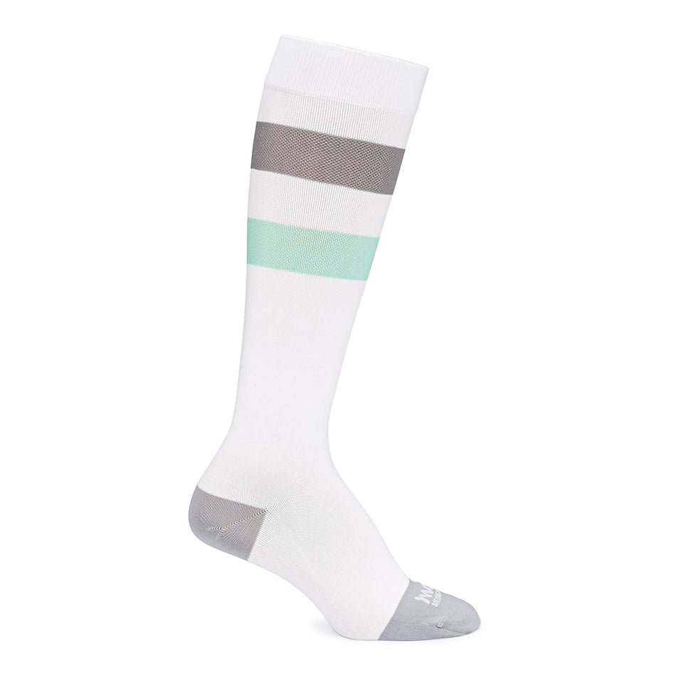 Maternity Compression Socks Motif Medical Knee High X-Large White / Gray / Green Closed Toe