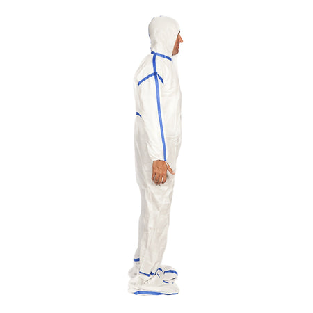 TrueCare Biomedix Sterile Cleanroom Coverall-Cleanroom Coverall with Hood and Boot Covers 3X-Large White Disposable Sterile