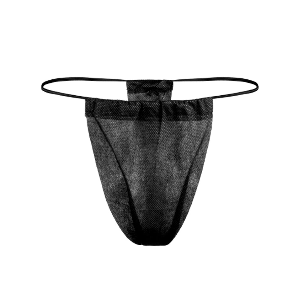 Dukal Reflections Spa Thong Panty, Black-Thong Panty Reflections Black Disposable