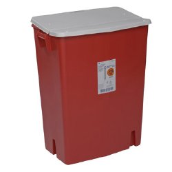 SharpSafety Perfusion Waste Container, 30 Gallon, 27-1/2 x 15-1/4 x 21-1/4 Inch-Sharps Container SharpSafety Red Base 27-1/2 H X 15-1/4 D X 21-1/4 W Inch Horizontal / Vertical Entry 30 Gallon
