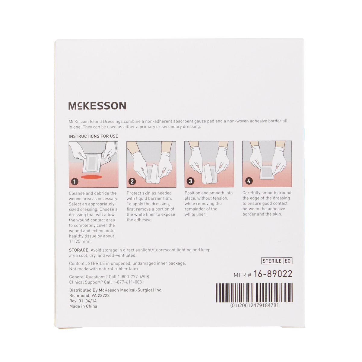 McKesson Adhesive Dressing, 2 x 2 Inch-Island Dressing McKesson 2 X 2 Inch Square Sterile