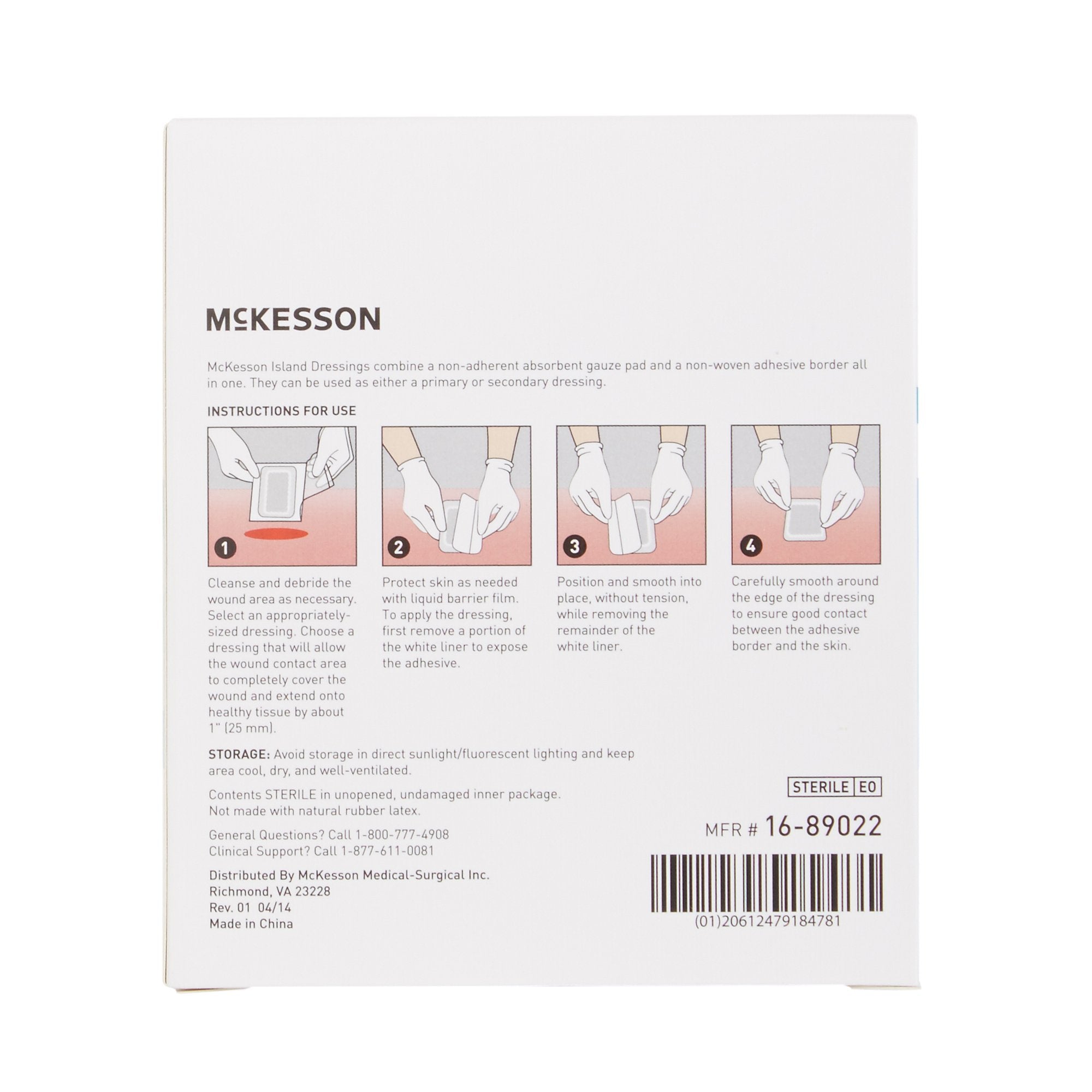 McKesson Adhesive Dressing, 2 x 2 Inch-Island Dressing McKesson 2 X 2 Inch Square Sterile