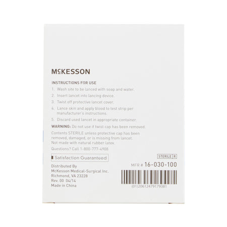McKesson Lancet, 30 Gauge-Lancet for Lancing Device McKesson 30 Gauge Non-Safety Twist Off Cap Finger