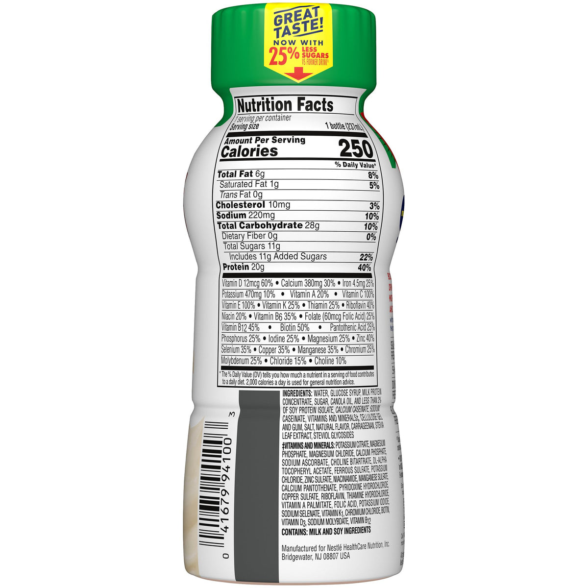 Boost High Protein Vanilla Complete Nutritional Drink, 8-ounce bottle-Oral Supplement Boost High Protein Very Vanilla Flavor Liquid 8 oz. Bottle