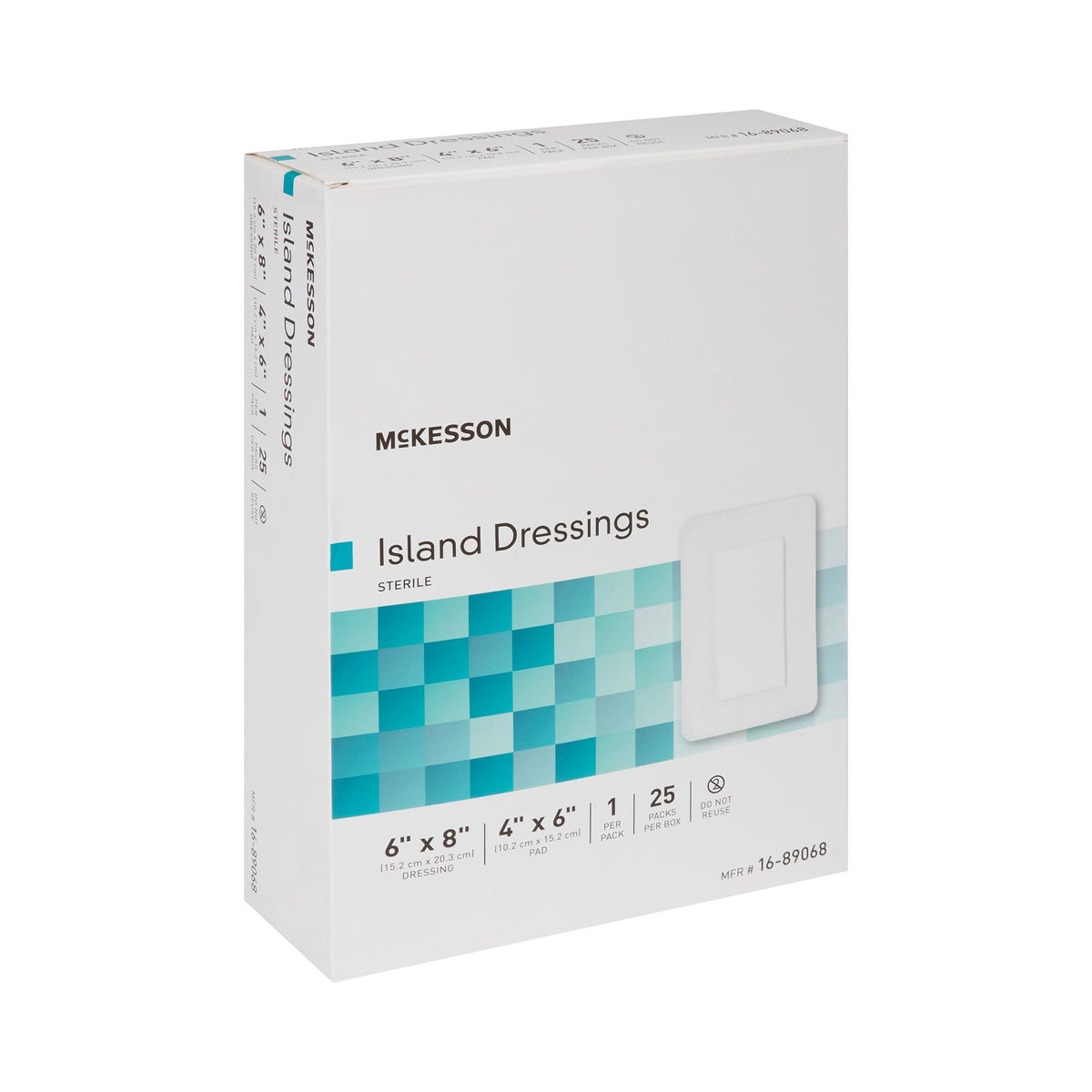McKesson White Adhesive Dressing, 6 x 8 Inch-Island Dressing McKesson 6 X 8 Inch Rectangle Sterile
