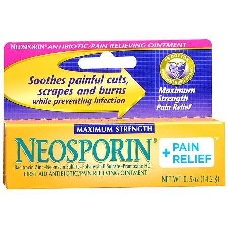 Neosporin + Pain Relief Cream, 0.5 oz. Tube-First Aid Antibiotic with Pain Relief Neosporin + Pain Relief Maximum Strength Cream 0.5 oz. Tube