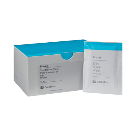 Brava Coloplast Skin Barrier Wipes-Skin Barrier Wipe Brava Sting Free 90 to 95% Strength Hexamethyldisiloxane Individual Packet NonSterile