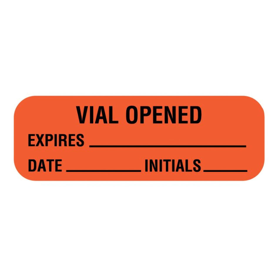 United Ad Label Expiration Label, 1.5 x 0.5 Inch-Pre-Printed Label Auxiliary Label Red Paper Vial Opened Expires Date Initials Black Quality Control Label 1/2 X 1-1/2 Inch