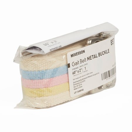 McKesson Pastel Stripe Gait Belt, 60 Inch-Gait Belt McKesson 60 Inch Length Pastel Stripe