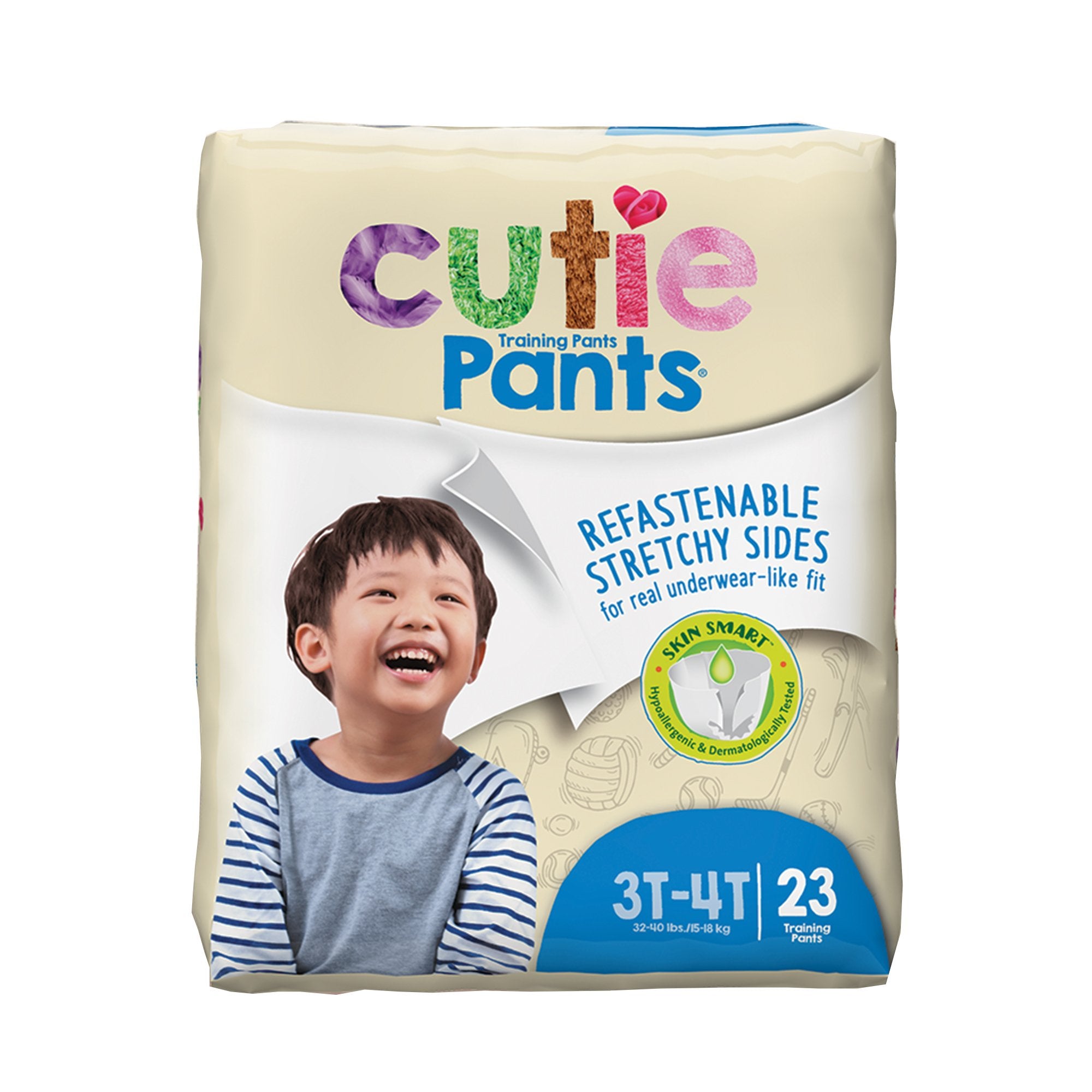 Cutie Pants Training Pants, 3T to 4T-Male Toddler Training Pants Cutie Pants Size 3T to 4T Disposable Heavy Absorbency