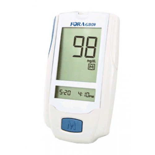Fora GD20 Blood Glucose Meter-Blood Glucose Meter FORA G 20 7 Second Results Stores up to 450 Results No Coding Required
