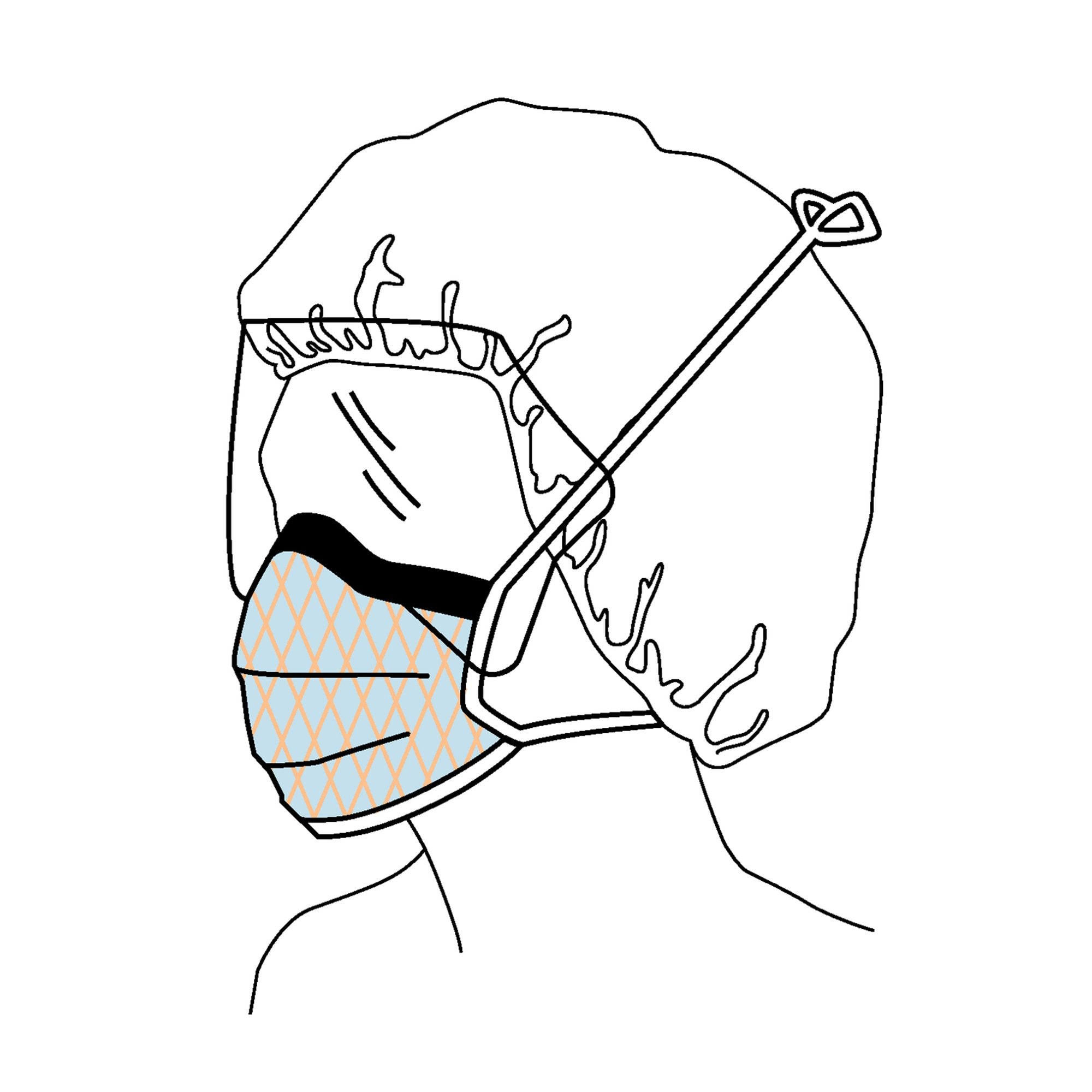 FluidShield Surgical Mask with Eye Shield-Surgical Mask with Eye Shield FluidShield Anti-fog Foam ASTM F2100-11 Level 2 Tie Closure One Size Fits Most
