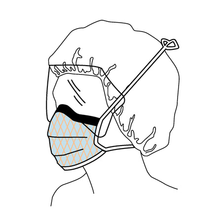 FluidShield Surgical Mask with Eye Shield-Surgical Mask with Eye Shield FluidShield Anti-fog Foam ASTM F2100-11 Level 2 Tie Closure One Size Fits Most
