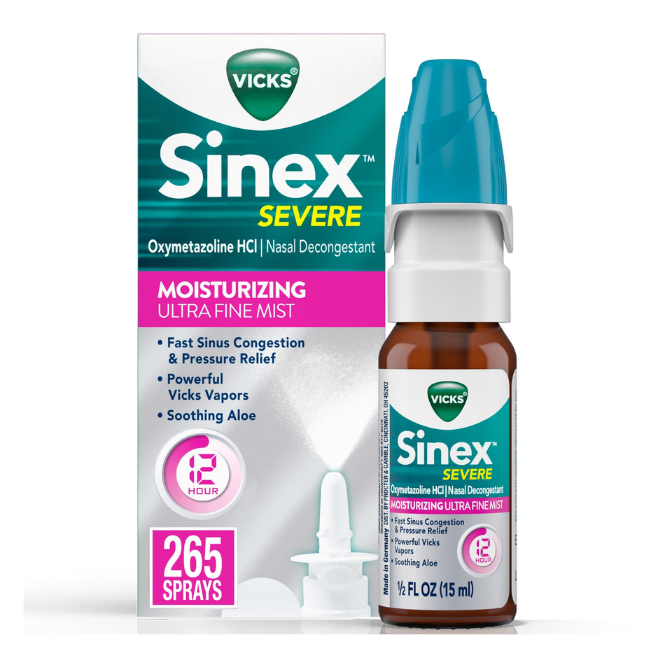 Vicks Sinex� Severe Nasal Decongestant Moisturizing Spray-Nasal Decongestant Vicks� Sinex� Severe Ultra Fine 0.05% Nasal Spray 0.5 oz.