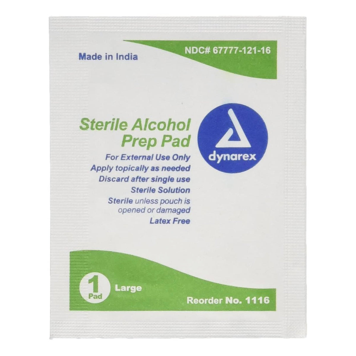 Dynarex� Alcohol Prep Pad-Alcohol Prep Pad Dynarex� 70% Strength Isopropyl Alcohol Individual Packet Large Sterile