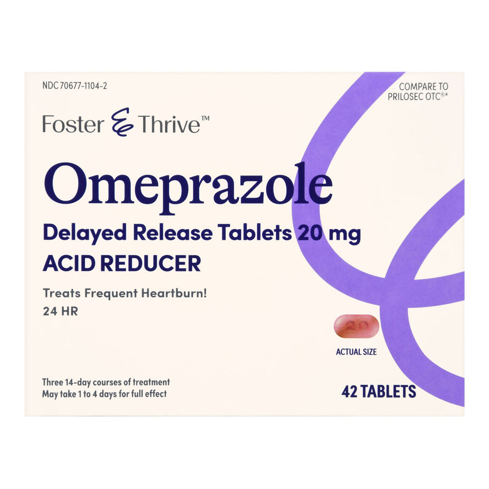 Foster & Thrive Omeprazole 20 mg Delayed Release Tablets-Antacid Foster & Thrive 20 mg Strength 20 mg Strength 42 per Box