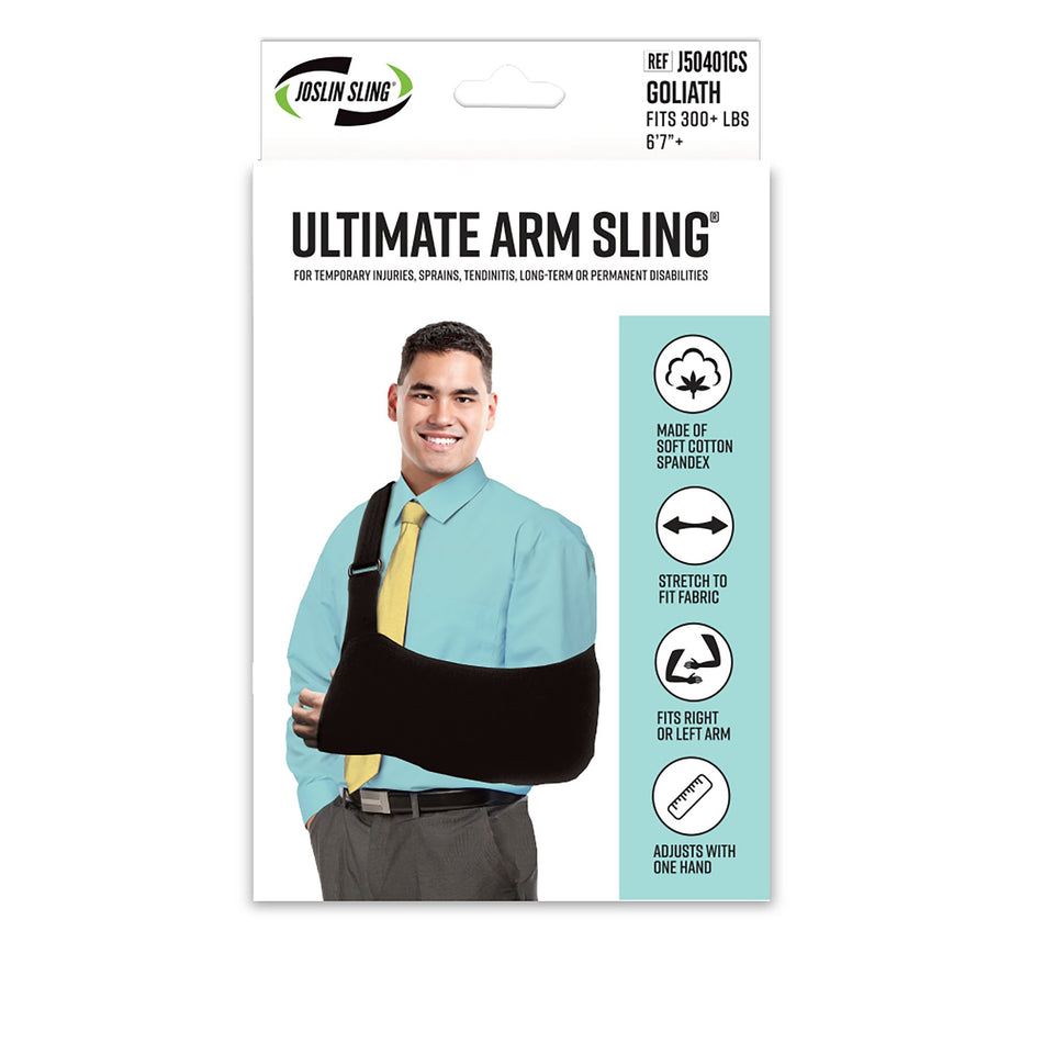 Ultimate Arm Sling, Goliath Size-Arm Sling Ultimate Arm Sling D-Ring / Hook and Loop Strap Closure Goliath