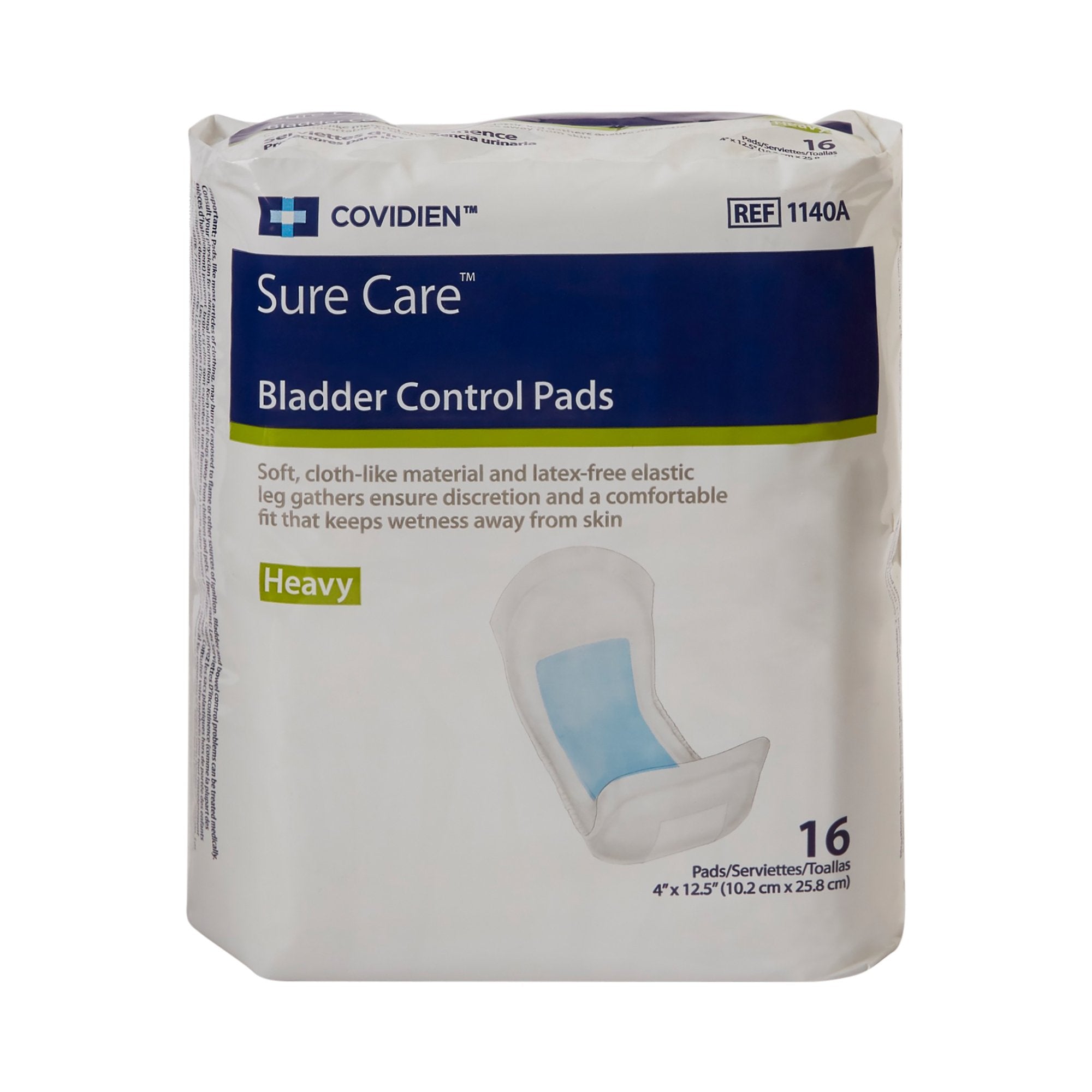 Sure Care™ Bladder Control Pads, Heavy Absorbency, 4 x 12.5 Inch - Incontinence>Incontinence Liners and Pads - Cardinal