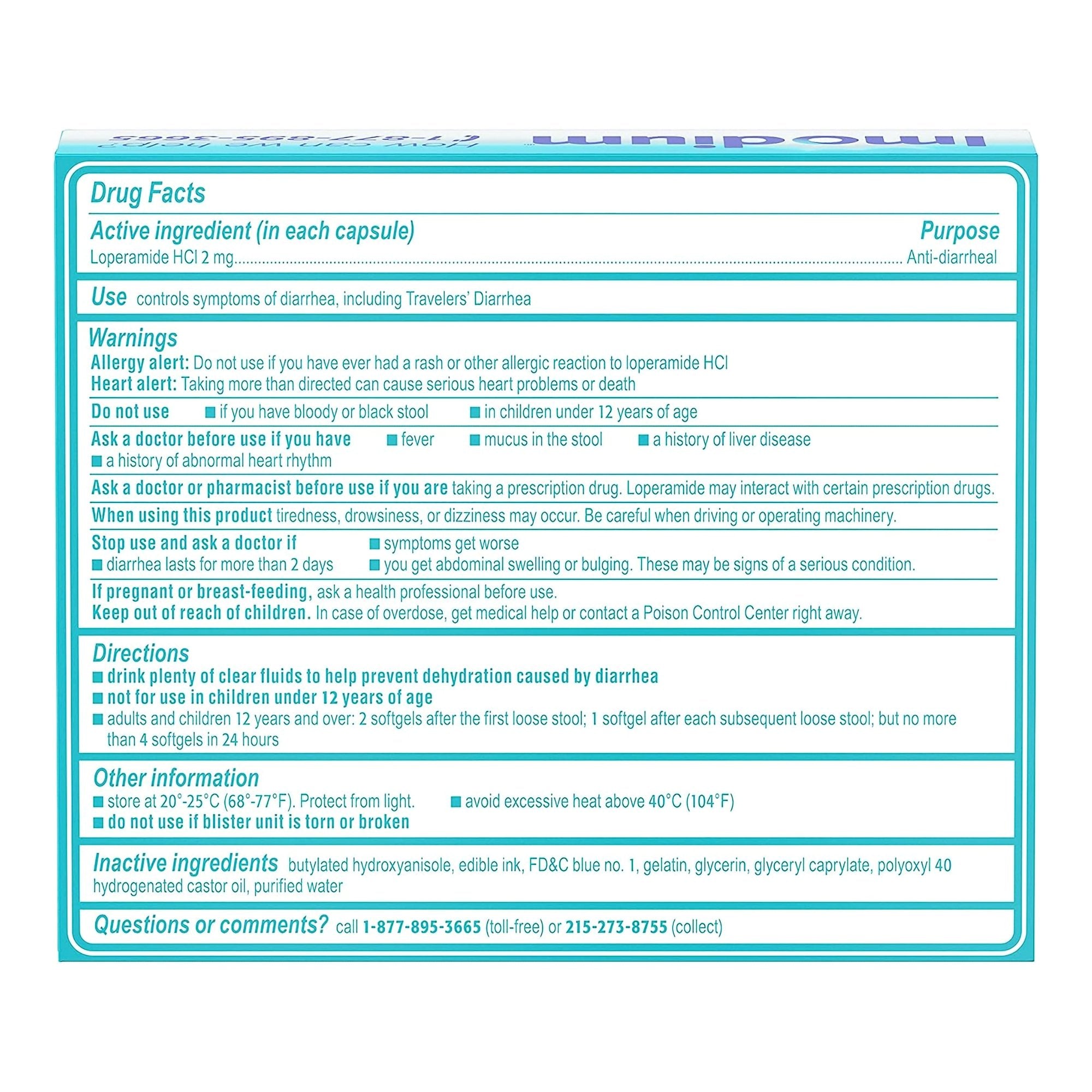 Imodium A-D Anti-Diarrheal Softgels-Anti-Diarrheal Imodium A-D 2 mg Strength Caplet 24 per Box
