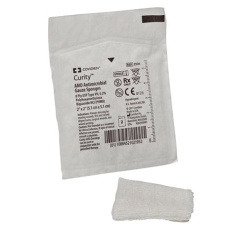 Curity™ AMD™ Sterile Antimicrobial Gauze Sponge, 2 x 2 Inch, 8-Ply