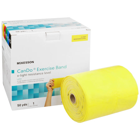 McKesson Exercise Resistance Band, Yellow, 5 Inch x 50 Yard, X-Light Resistance-Exercise Resistance Band McKesson CanDo Yellow 5 Inch X 50 Yard X-Light Resistance