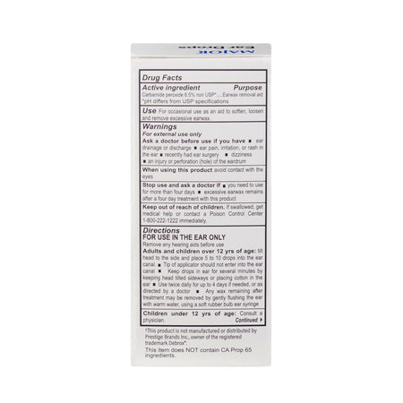 Generic Debrox Earwax Remover, 0.5 Fl. Oz.-Ear Wax Remover Generic Debrox 0.5 oz. Otic Drops 6.5% Strength Carbamide Peroxide