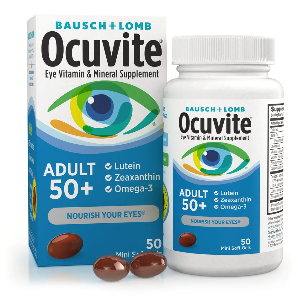 Ocuvite Adult 50+ Multivitamin Supplement-Multivitamin Supplement Ocuvite Adult 50+ Ascorbic Acid / Vitamin E 30 IU - 150 mg Strength Softgel 50 per Bottle