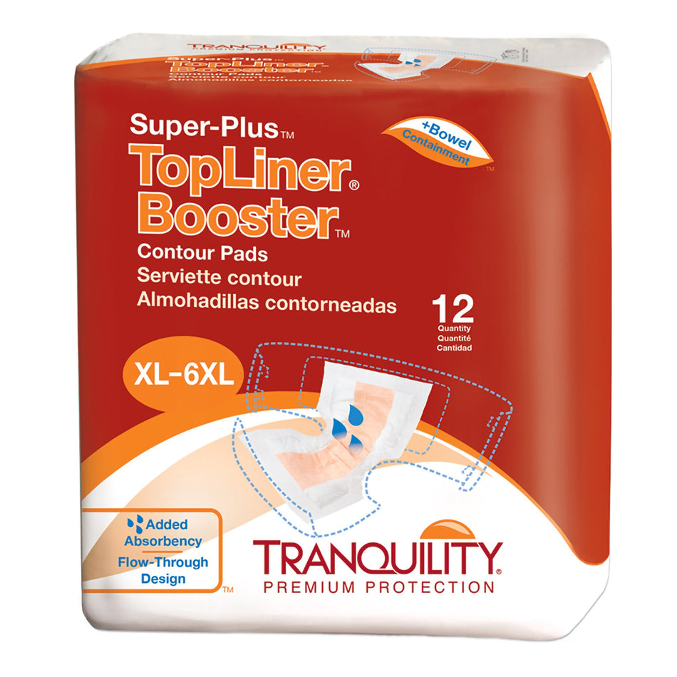 TopLiner Super Plus Added Absorbency Incontinence Booster Pad, 32-Inch Length-Booster Pad Tranquility Top Liner Contour 14 X 32 Inch Heavy Absorbency Super Absorbent Core One Size Fits Most