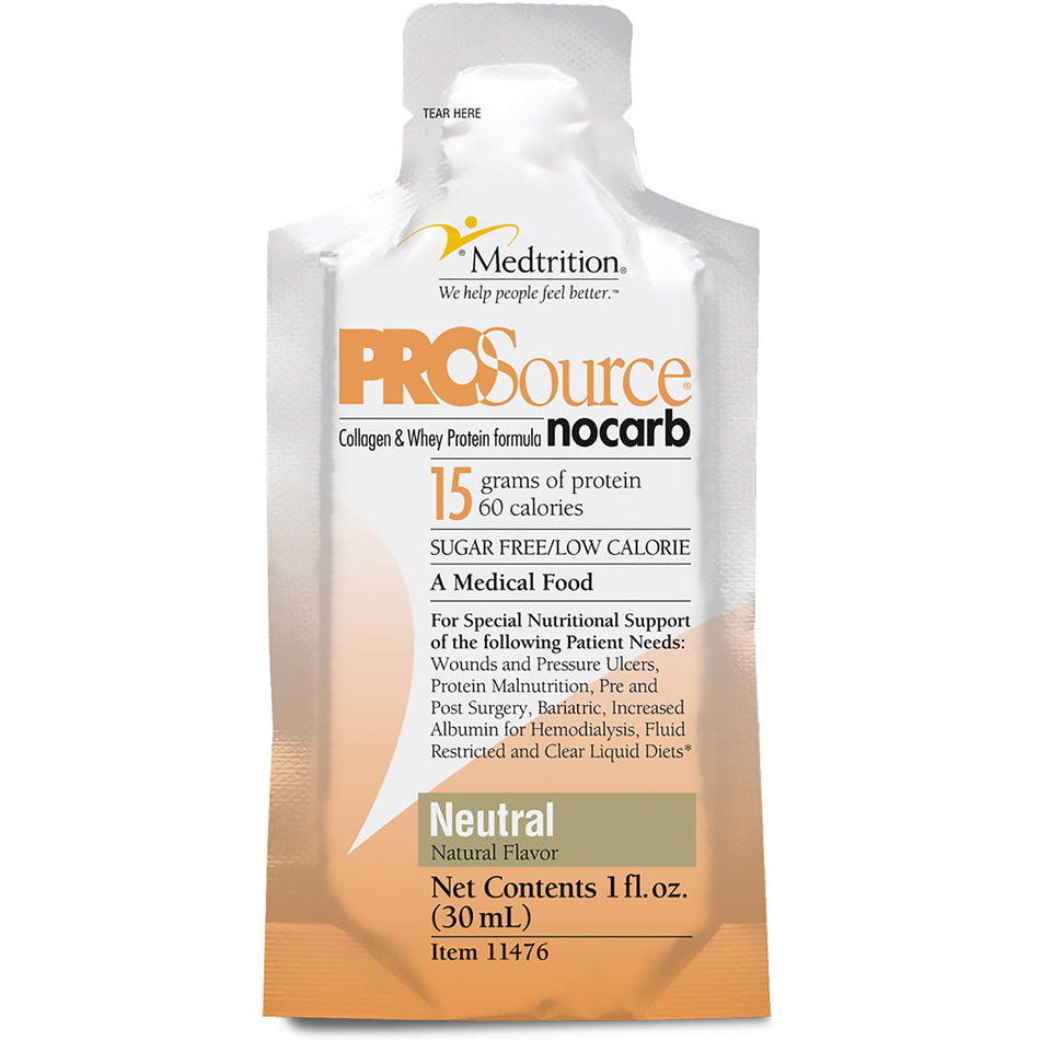 ProSource NoCarb� Collagen and Whey Protein Formula-Oral Supplement ProSource� NoCarb Neutral Flavor Liquid 1 oz. Pouch