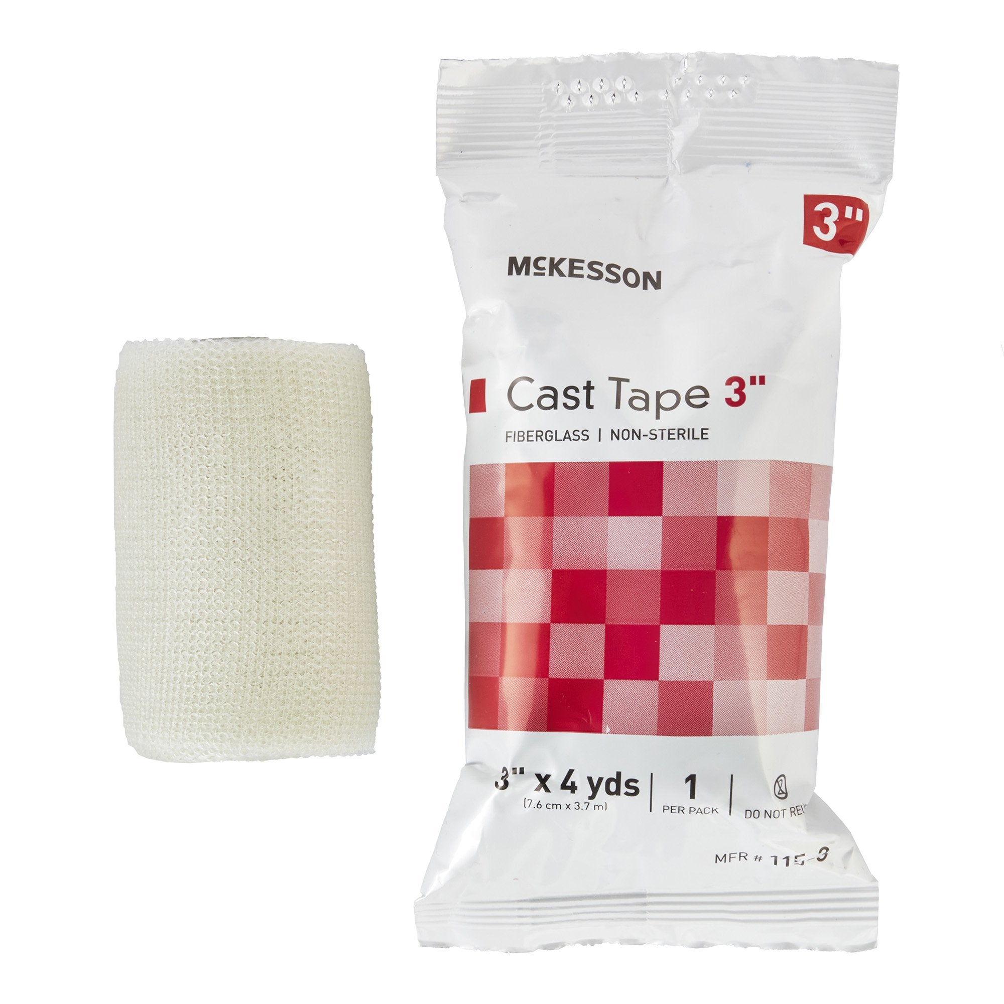 McKesson White Cast Tape, 3 Inch x 4 Yard-Cast Tape McKesson 3 Inch X 12 Foot Fiberglass White