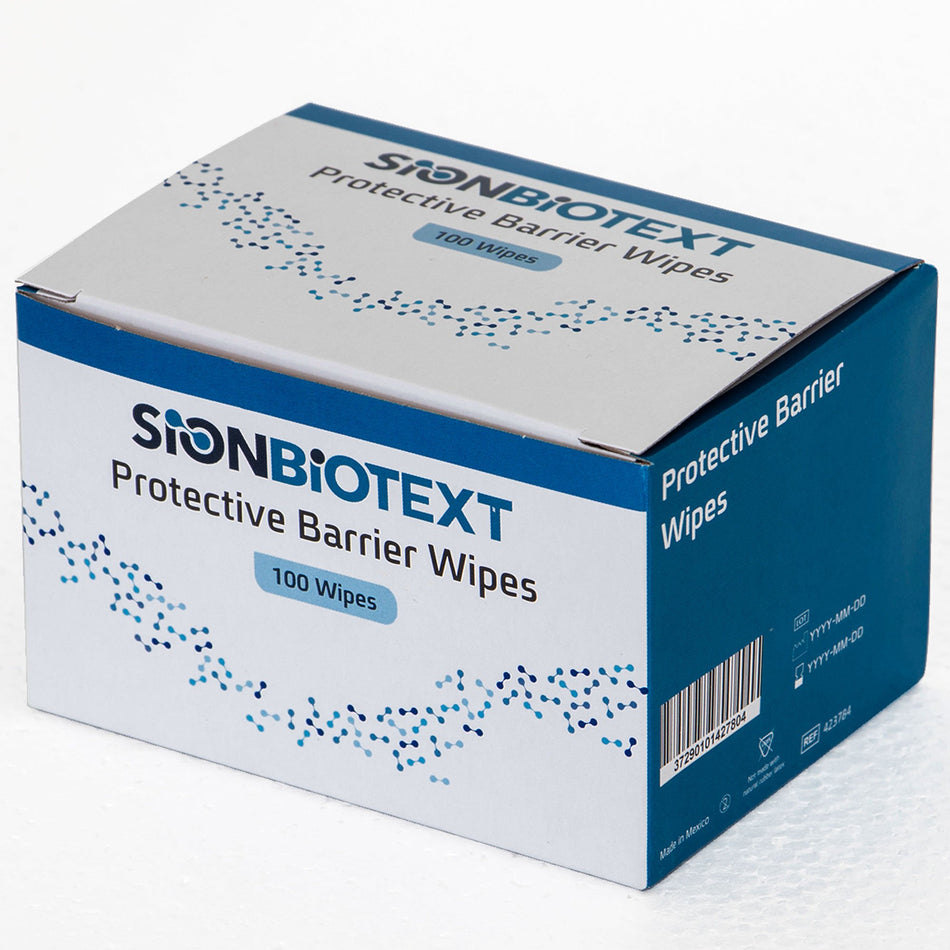 SionBiotext Protective Barrier Wipes, 100 ct.-"Skin Barrier Wipe SionBiotext Isopropyl Alcohol, Water, SD Ethanol -40, Vinyl Caprolactam/VP/Dimethylaminoethyl Methacrylate Copolymer Individual Packet NonSterile"