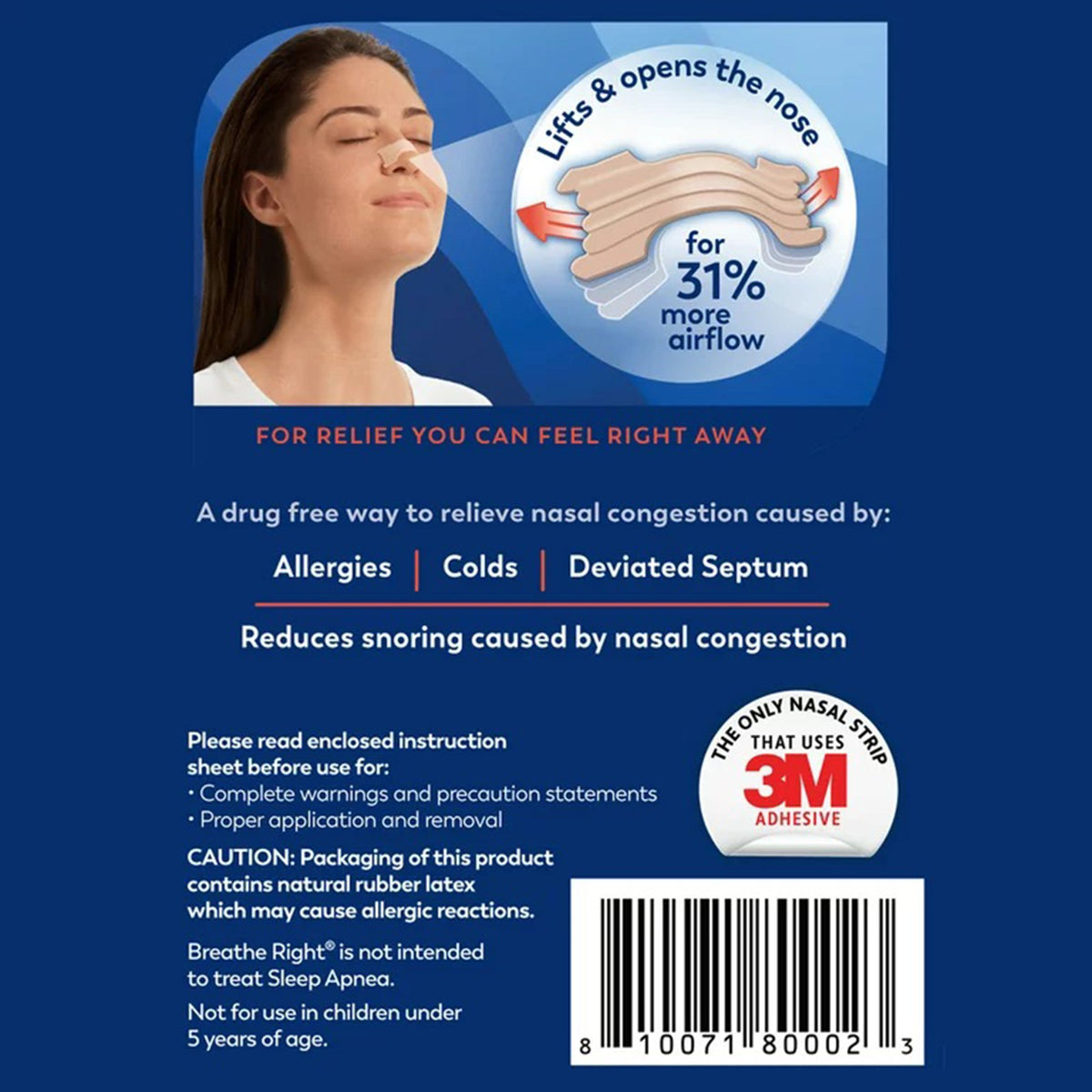 Breathe Right Nasal Strips, Extra Strength-Allergy Relief Breathe Right Extra Strength Nasal Strip 26 per Box