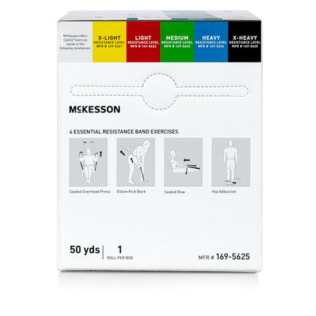 McKesson CanDo Exercise Resistance Band, Black, 5 Inch x 50 Yard, X-Heavy Resistance-Exercise Resistance Band McKesson CanDo Black 5 Inch X 50 Yard X-Heavy Resistance
